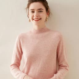 WinvyNee Women Cashmere Sweater Mock Neck Merino Wool Loose Sweater Solid Knitted Tops Casual Pullover Jumper Autumn A1054002