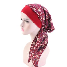 New Fashion Printed Flowers Women Inner Hijabs Caps Muslim Head Scarf Turban Bonnet Ready to Wear Ladies Wrap Under Hijab Cap