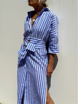 Autumn Long Sleeve Shirt Dress Elegant Belt Long Dress For Women 2024 Fashion Print Button Lapel Neck Casual Dresses Robe Femme