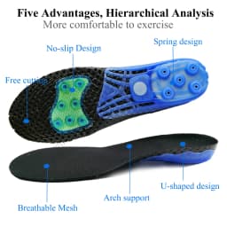 EVA Spring silicone Insole Orthotic Arch Support Sport Non-slip Shock-Absorbantin Breathable Deodorant Cushion Insoles Sole Pads
