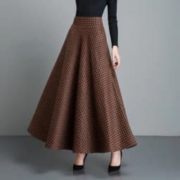 Winter Fashion Vintage Retro Style Casual Plus Size 6XL XXXXXL Female lattice Plaid Woolen a-line Long Maxi Skirts for Womens