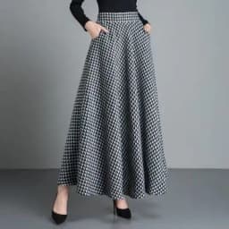Winter Fashion Vintage Retro Style Casual Plus Size 6XL XXXXXL Female lattice Plaid Woolen a-line Long Maxi Skirts for Womens