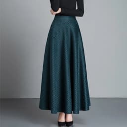 Winter Fashion Vintage Retro Style Casual Plus Size 6XL XXXXXL Female lattice Plaid Woolen a-line Long Maxi Skirts for Womens