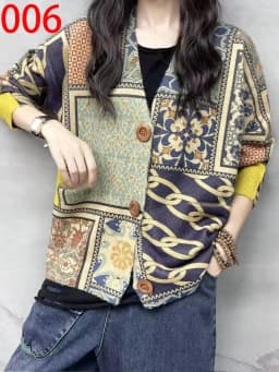 Amax LuluE 2026 Fall Womens Fashion Printed Loose Cardigans Casual V Neck Sweaters Ladies Korean Luxury Classic Cartoon Knitwear