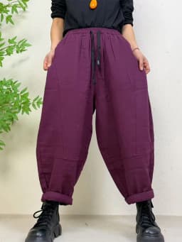 Amax LuluE 2026 Spring Womens Fashion Cotton Linen Wide Leg Pants Ladies Casual Vintage Classic Striped Elastic Waist Trousers
