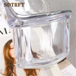 SDTRFT Fashion stilettos Crossdresser Sandals 18cm thick heels transparent platforms shoes woman Ankle Strap pumps CD Sandalias