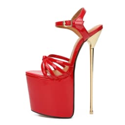 SDTRFT Buckle Sandals Party Shoes Woman Stiletto Zapatos Mujer 22cm Ultra High Metal Thin Heels Ladies Platforms Pumps Zapatilla