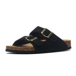 2027 New Summer Men's Cork Slippers Suede Leather Mule Clogs Slippers Man Soft Cork Two Buckle Beach Slides Footwear For Men 45