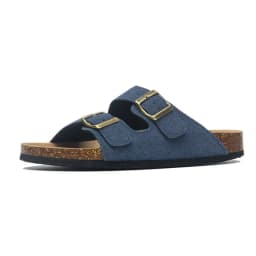 2027 New Summer Men's Cork Slippers Suede Leather Mule Clogs Slippers Man Soft Cork Two Buckle Beach Slides Footwear For Men 45