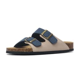 2027 New Summer Men's Cork Slippers Suede Leather Mule Clogs Slippers Man Soft Cork Two Buckle Beach Slides Footwear For Men 45