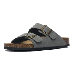 2027 New Summer Men's Cork Slippers Suede Leather Mule Clogs Slippers Man Soft Cork Two Buckle Beach Slides Footwear For Men 45