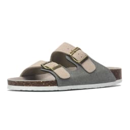 2027 New Summer Men's Cork Slippers Suede Leather Mule Clogs Slippers Man Soft Cork Two Buckle Beach Slides Footwear For Men 45