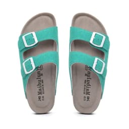 2027 New Summer Men's Cork Slippers Suede Leather Mule Clogs Slippers Man Soft Cork Two Buckle Beach Slides Footwear For Men 45