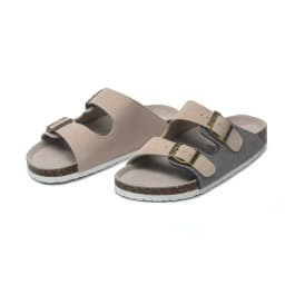 2027 New Summer Men's Cork Slippers Suede Leather Mule Clogs Slippers Man Soft Cork Two Buckle Beach Slides Footwear For Men 45