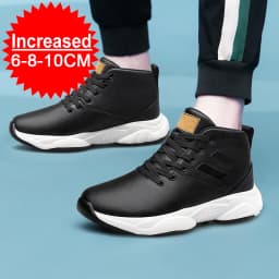 Sneakers Heightening Shoes Breathable Elevator Shoes Height Increase Shoes Leather Shoes Insoles 8CM Man Height Increasing Shoes
