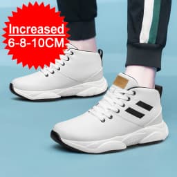 Sneakers Heightening Shoes Breathable Elevator Shoes Height Increase Shoes Leather Shoes Insoles 8CM Man Height Increasing Shoes