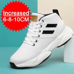 Sneakers Heightening Shoes Breathable Elevator Shoes Height Increase Shoes Leather Shoes Insoles 8CM Man Height Increasing Shoes