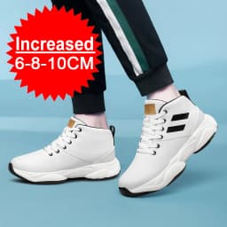 Sneakers Heightening Shoes Breathable Elevator Shoes Height Increase Shoes Leather Shoes Insoles 8CM Man Height Increasing Shoes