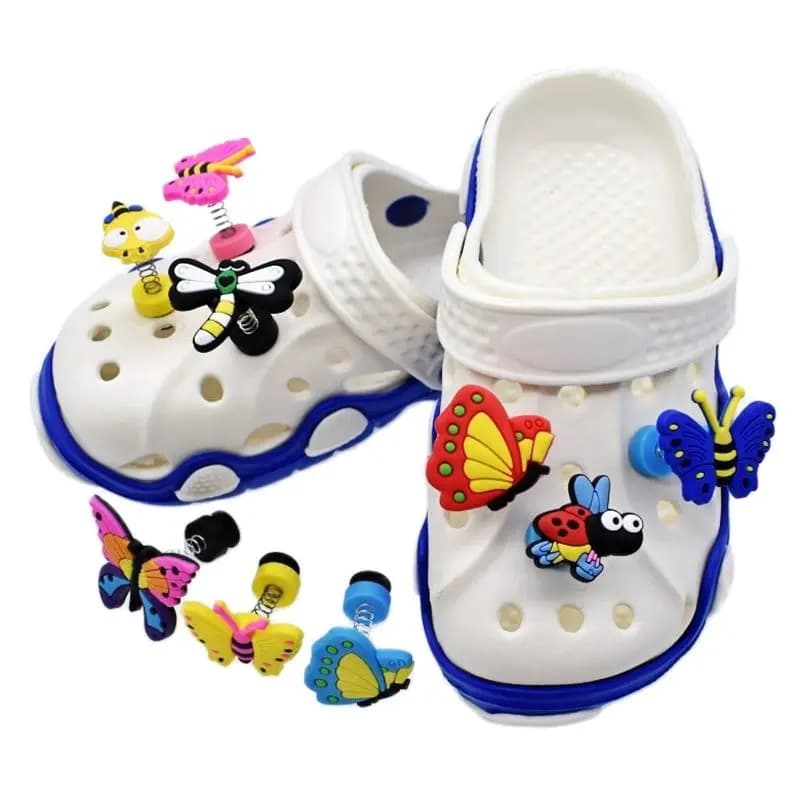 1 Pcs Shoe Charms Slippers Accessories Creative Cartoon Spring PVC Buckle Kids Decorations Adult Bracelets Wristbands