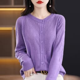 Spring Autumn Women Wool Blend Sweater O-neck Hollow Out Cardigan New Fashion Casual Knitted Slim Soft Jacket Bottoming Tops