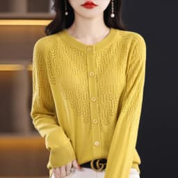 Spring Autumn Women Wool Blend Sweater O-neck Hollow Out Cardigan New Fashion Casual Knitted Slim Soft Jacket Bottoming Tops