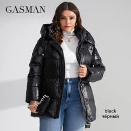 GASMAN 2023 Fashion Warm Coats Woman Winter Down Jackets Women Applique Hooded Plus Size Brand High Quality Parkas Female 82268