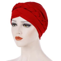 Forehead Cross Turban Bonnet For Women Pure Color Cotton Braid Inner Hijabs Indian Wrap Hijab Underscarf Caps Muslim Headdress