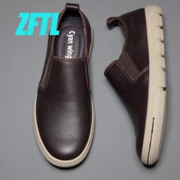 ZFTL Men Loafers genuine leather Lazy shoes man casaul slip-on shoes male leisure Non-slip shoes man loafers boat shoes 2025