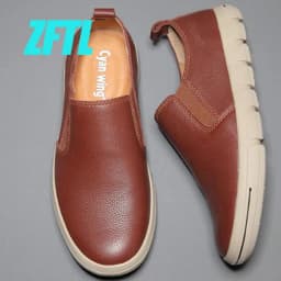 ZFTL Men Loafers genuine leather Lazy shoes man casaul slip-on shoes male leisure Non-slip shoes man loafers boat shoes 2025