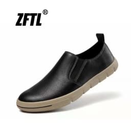 ZFTL Men Loafers genuine leather Lazy shoes man casaul slip-on shoes male leisure Non-slip shoes man loafers boat shoes 2025