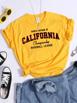 Sports Division California Ship Baseball League T-Shirts Comfortable Round Neck Tshirt Comfortable Hipster Tee Top Casual Tshirt