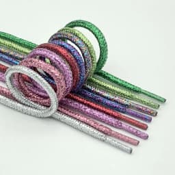 New Round Colorful Shoelaces Glitter White Shoelaces of sneakers Metallic Shiny gold silver Flat shoe laces sports running Lace