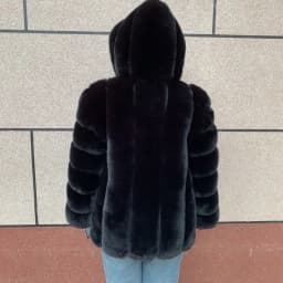 Women's Faux Fur Hooded Coat Winter Warm Fashion Hooded Fur Jacket Imitation Fox Fur Fluffy Coat Women's Clothing