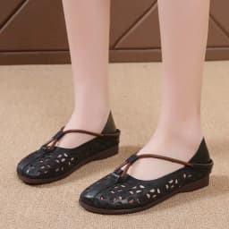 Designer Elegant Woman Flat Ballet Shoes Ladies Hollow Out Summer Flats Women's Mary Jane Shoes Vintage Loafers Cut Out Moccasin