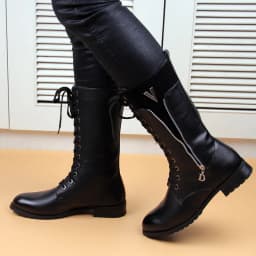 British fashion motorcycle boots for men genuine leather shoes cowboy high boot lace-up long botas masculinas zapatos de hombre