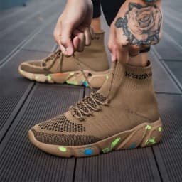 MWY Casual Shoes Men Sneakers Breathable Lace Up Mesh Socks Shoes zapatillas hombre Women Sports JoggingShoes Plus Size 35-47