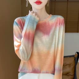 2025 New Summer Thin Silk Knitted Short-sleeved T-shirt Women's Sleeveless Wool Loose Printed T-shirt
