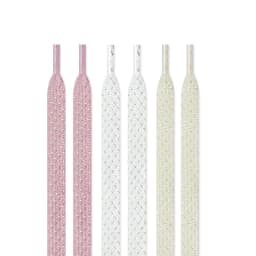 Metallic Shiny Gold Silver Shoelace Glitter White Shoelaces Flat 1.2CM Width Shoe Laces Colorful Bright Silk Casual Shoes Laces