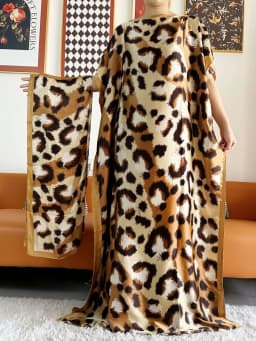 Abayas For Women 2023 Printed Silk Soft Loose Femme Robe Muslim Summer Fashion Clothing African Islam Woman Dresses With Scarfs