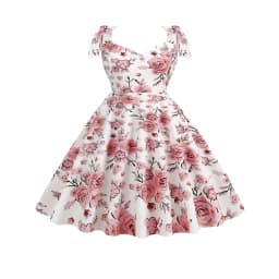 2024 New Fashion Women Summer Dress Retro 50s 60s Robe Femme Rockabilly Pinup Party Vestidos Casual Elegant Floral Office Dress