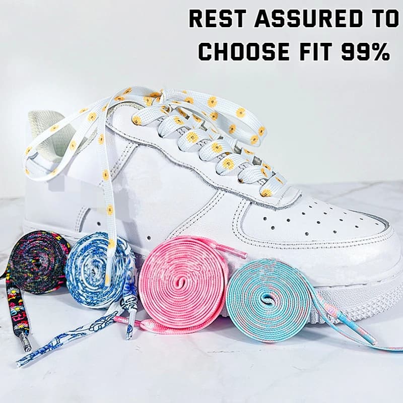 NEW Small Daisy Cherry Blossom Lace Shoelace AF1 Shoelace High-Cut Low Original Female Flower Decorative Buckle Female Shoelace
