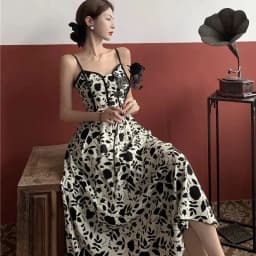 Lucyever Women Spaghetti Strap Dress Korean Style Super Fairy Floral Maxi Dress Female Summer Resort Style Suspender Dresses