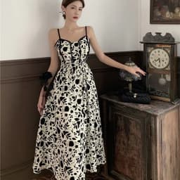 Lucyever Women Spaghetti Strap Dress Korean Style Super Fairy Floral Maxi Dress Female Summer Resort Style Suspender Dresses