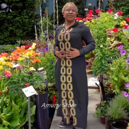 Fashion African-American Robe Hooded Black Rhinestone Embellished Dress