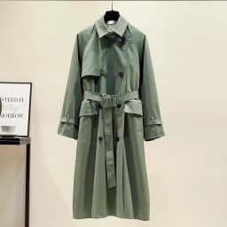 UK Brand new Fashion 2024 Fall /Autumn Casual Double breasted Simple Classic Long Trench coat with belt Chic Female windbreaker