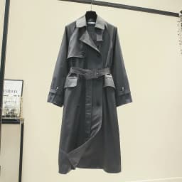 UK Brand new Fashion 2024 Fall /Autumn Casual Double breasted Simple Classic Long Trench coat with belt Chic Female windbreaker