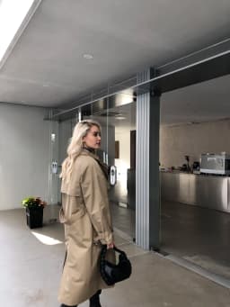 UK Brand new Fashion 2024 Fall /Autumn Casual Double breasted Simple Classic Long Trench coat with belt Chic Female windbreaker