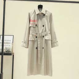 UK Brand new Fashion 2024 Fall /Autumn Casual Double breasted Simple Classic Long Trench coat with belt Chic Female windbreaker