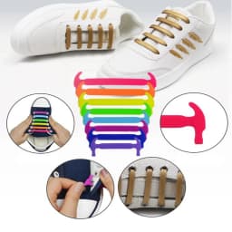 New 12pcs/set Elastic Silicone Shoelace Practical Fashionable Men Women Lazy Hammer Type Shoe Laces Sneakers No Tie Shoelaces
