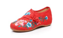 Floral Embroidered Shoes for Women Vintage Casual Loafers Canvas Dance Performance Shoe Ethnic Pumps Ladies Slingbacks Sandals